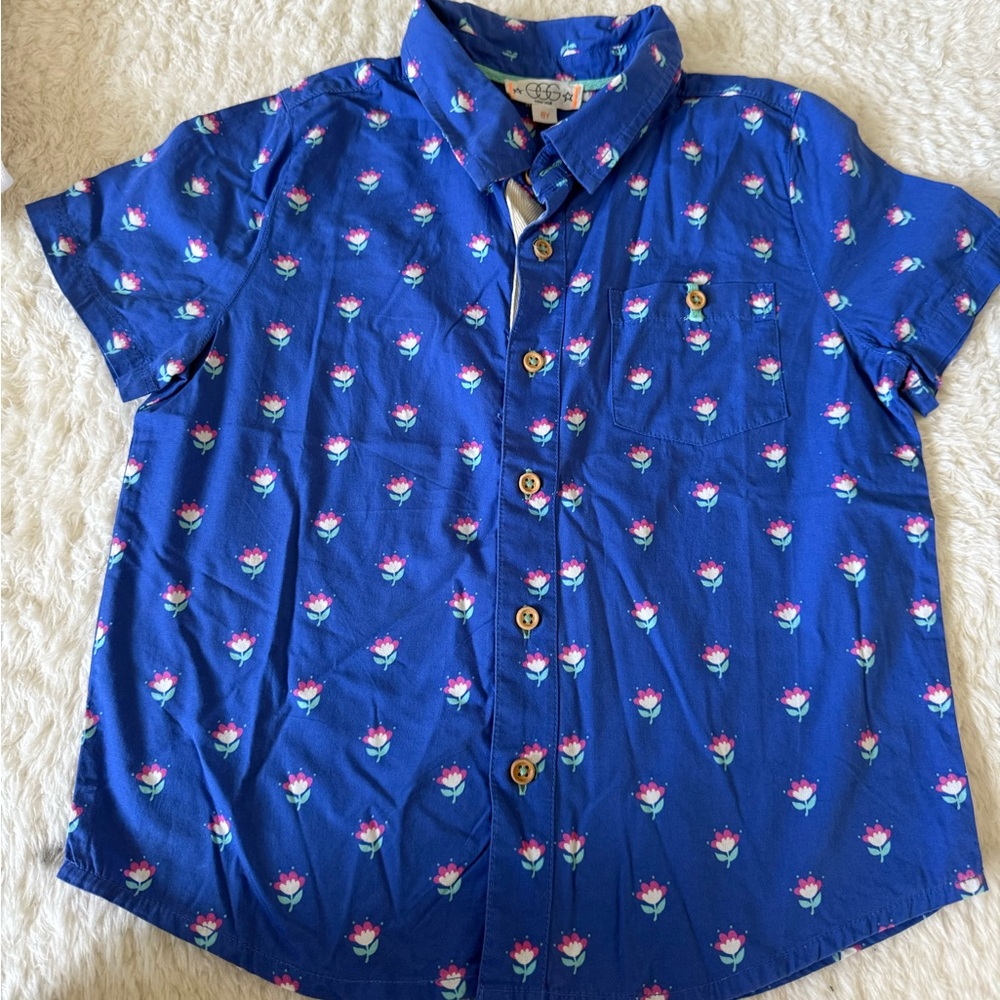 Blue Button Down Shirt with Lightweight Fabric